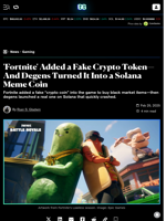 'Fortnite' Added a Fake Crypto Token—And Degens Turned It Into a Solana Meme Coin - Decrypt