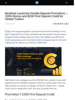 BexBack Launches Double Deposit Promotions – 100% Bonus and $100 First Deposit Credit for Global Traders - Visionary Financial