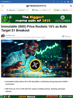Immutable (IMX) Price Rockets 16% as Bulls Target $1 Breakout - TheNewsCrypto