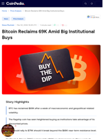 Bitcoin Reclaims 69K Amid Big Institutional Buys