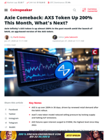 Axie Comeback: AXS Token Up 200% This Month, What's Next? - Coinspeaker