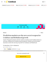 Prediction markets are the new secret weapon for Coinbase (COIN) and Robinhood (HOOD) growth