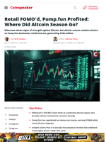 Retail FOMO’d, Pump.fun Profited: Where Did Altcoin Season Go? - Coinspeaker