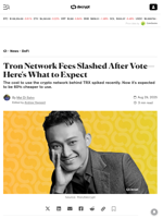 Tron Network Fees Slashed After Vote—Here's What to Expect - Decrypt