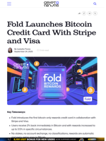 Fold Launches Bitcoin Credit Card With Stripe and Visa