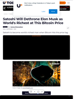 Satoshi Will Dethrone Elon Musk as World's Richest at This Bitcoin Price