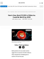 Here’s How Much $1,000 in Shiba Inu Could Be Worth by 2030