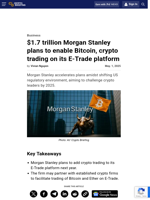 $1.7 trillion Morgan Stanley plans to enable Bitcoin, crypto trading on its E-Trade platform