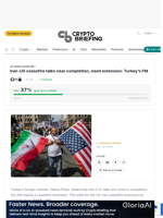 Iran-US ceasefire talks near completion, need extension: Turkey's FM