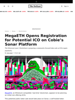 MegaETH Opens Registration for Potential ICO on Cobie’s Sonar Platform - 