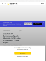CoinDesk 20 Performance Update: Chainlink (LINK) gains 4.5% as Index Trades Higher 