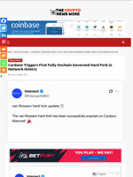 Cardano Triggers First Fully Onchain Governed Hard Fork in Network History - The Crypto News Wire