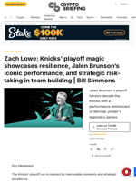 Zach Lowe: Knicks' playoff magic showcases resilience, Jalen Brunson's iconic performance, and strategic risk-taking in team building | Bill Simmons