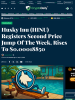 Husky Inu (HINU) Registers Second Price Jump Of The Week, Rises To $0.00018850 - Crypto Daily