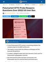 Polymarket CFTC Probe Reopens Questions Over 2022 US User Ban - Crypto News Flash