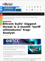 Bitcoin bulls’ biggest threat is 2-month ‘tariff ultimatums’ trap: Analyst - The Crypto News Wire