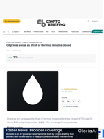 Oil prices surge as Strait of Hormuz remains closed