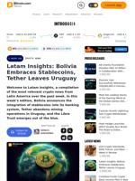 Latam Insights: Bolivia Embraces Stablecoins, Tether Leaves Uruguay – Crypto News Bitcoin News