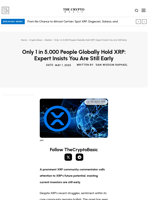Only 1 in 5,000 People Globally Hold XRP: Expert Insists You Are Still Early