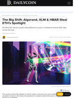The Big Shift: Algorand, XLM & HBAR Steal ETH’s Spotlight - DailyCoin