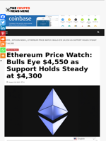 Ethereum Price Watch: Bulls Eye $4,550 as Support Holds Steady at $4,300 - The Crypto News Wire
