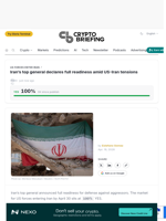 Iran's top general declares full readiness amid US-Iran tensions