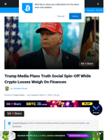 Trump Media Plans Truth Social Spin-Off While Crypto Losses Weigh On Finances