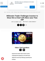 Millionaire Trader Challenges Investors to Show Him a Chart with More Juice Than XRP