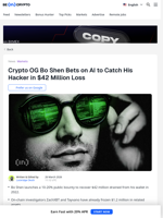 Crypto OG Bets on AI to Catch His Hacker in $42 Million Loss