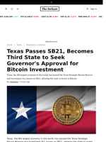 Texas Passes SB21, Becomes Third State to Seek Governor's Approval for Bitcoin Investment - 