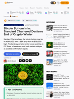 Bitcoin Bottom Is in: Standard Chartered Declares End of Crypto Winter