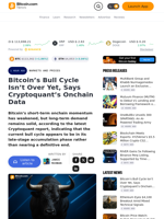 Bitcoin’s Bull Cycle Isn’t Over Yet, Says Cryptoquant’s Onchain Data – Markets and Prices Bitcoin News