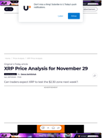 XRP Price Analysis for November 29 - U.Today