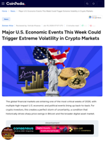 Major U.S. Economic Events This Week Could Trigger Extreme Volatility in Crypto Markets