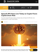 SpaceX IPO Goes Live Today as Crypto Faces Capital Drain Risk  - DailyCoin