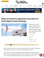 Bank of America appoints executive to lead digital asset strategy