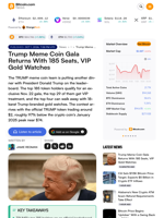 Trump Meme Coin Gala Returns With 185 Seats, VIP Gold Watches – Bitcoin News