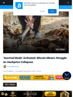 'Survival Mode' Activated: Bitcoin Miners Struggle As Hashprice Collapses