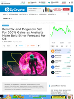 Remittix and Dogecoin Set For 500% Gains as Analysts Make Bold Ether Forecast For Q4