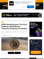 H100 Group Became The First Publicly Listed Bitcoin Treasury Company In Sweden