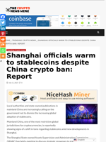 Shanghai officials warm to stablecoins despite China crypto ban: Report - The Crypto News Wire