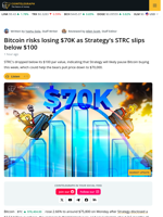 Bitcoin Price May Go Under $70K Despite Strategy’s Latest Big BTC Buy