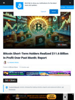 Bitcoin STHs Took $11.6 Billion In Profit Over Past Month