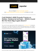 Cold Wallet Hits $6M – Best Crypto Battle With Stellar, Hedera & VeChain
