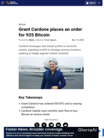 Grant Cardone places an order for 935 Bitcoin