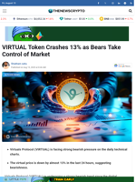 VIRTUAL Token Crashes 13% as Bears Take Control of Market - TheNewsCrypto