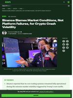 Binance Defends Stability as Trump Tariffs Spark Crypto Meltdown | CCN.com