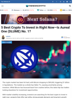 5 Best Crypto To Invest in Right Now—Is Aureal One (DLUME) No. 1?
