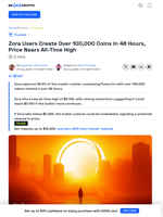 Zora Overtakes Pump.fun, Captures 92.5% of the Creator Market