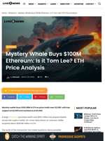 $100M ETH Whale Buy Sparks Breakout Speculation